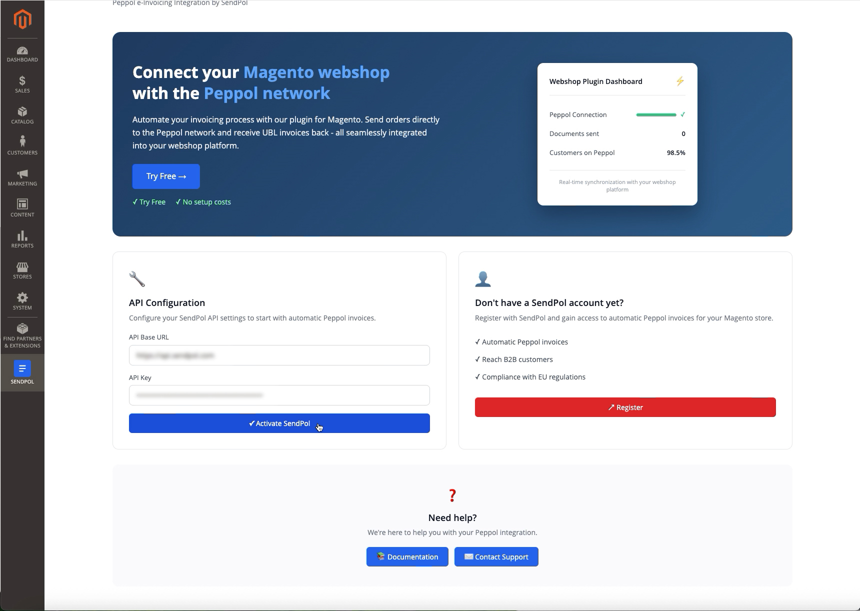 Activeer SendPol met je API-sleutel