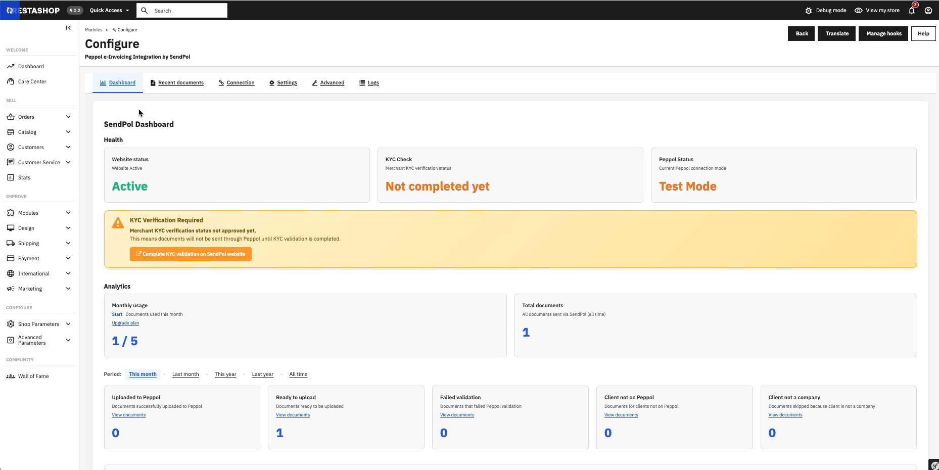 Dashboard prüfen und KYC abschließen