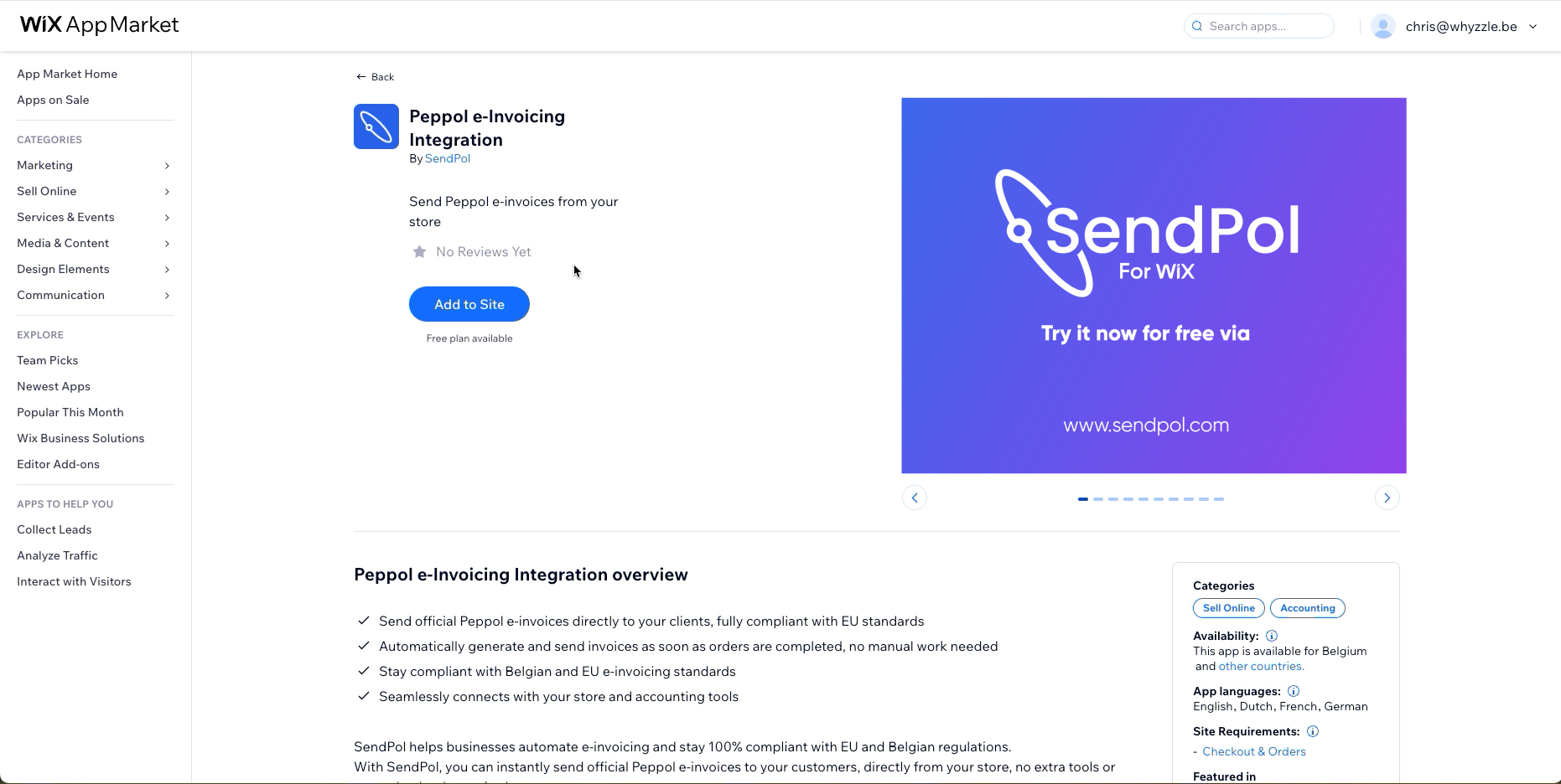 Installez l'application SendPol