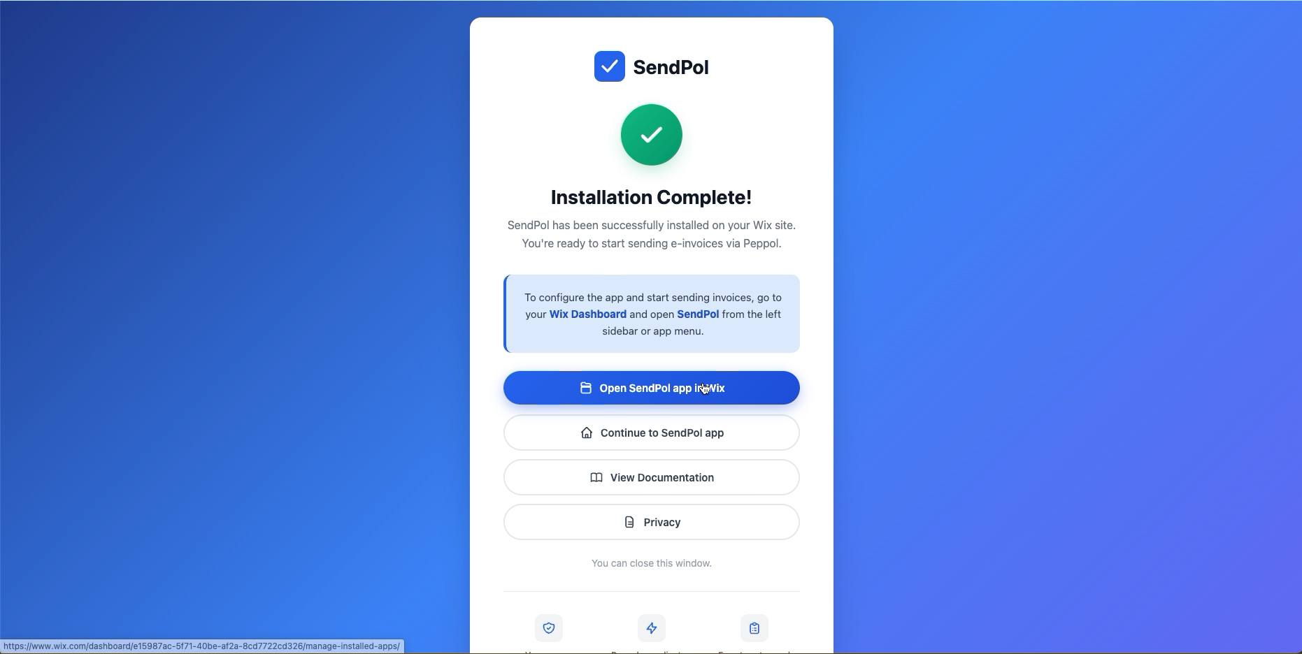 Installez l'application SendPol
