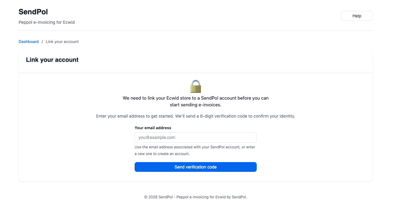 Ecwid-winkel koppelen aan een SendPol-account met e-mailadres