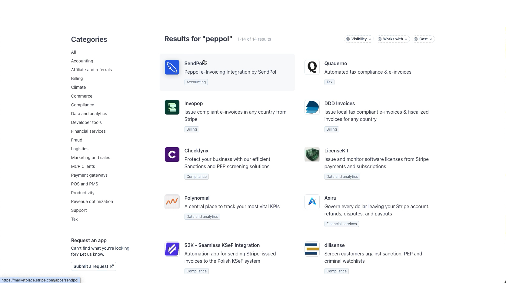 Trouvez et installez l'application SendPol