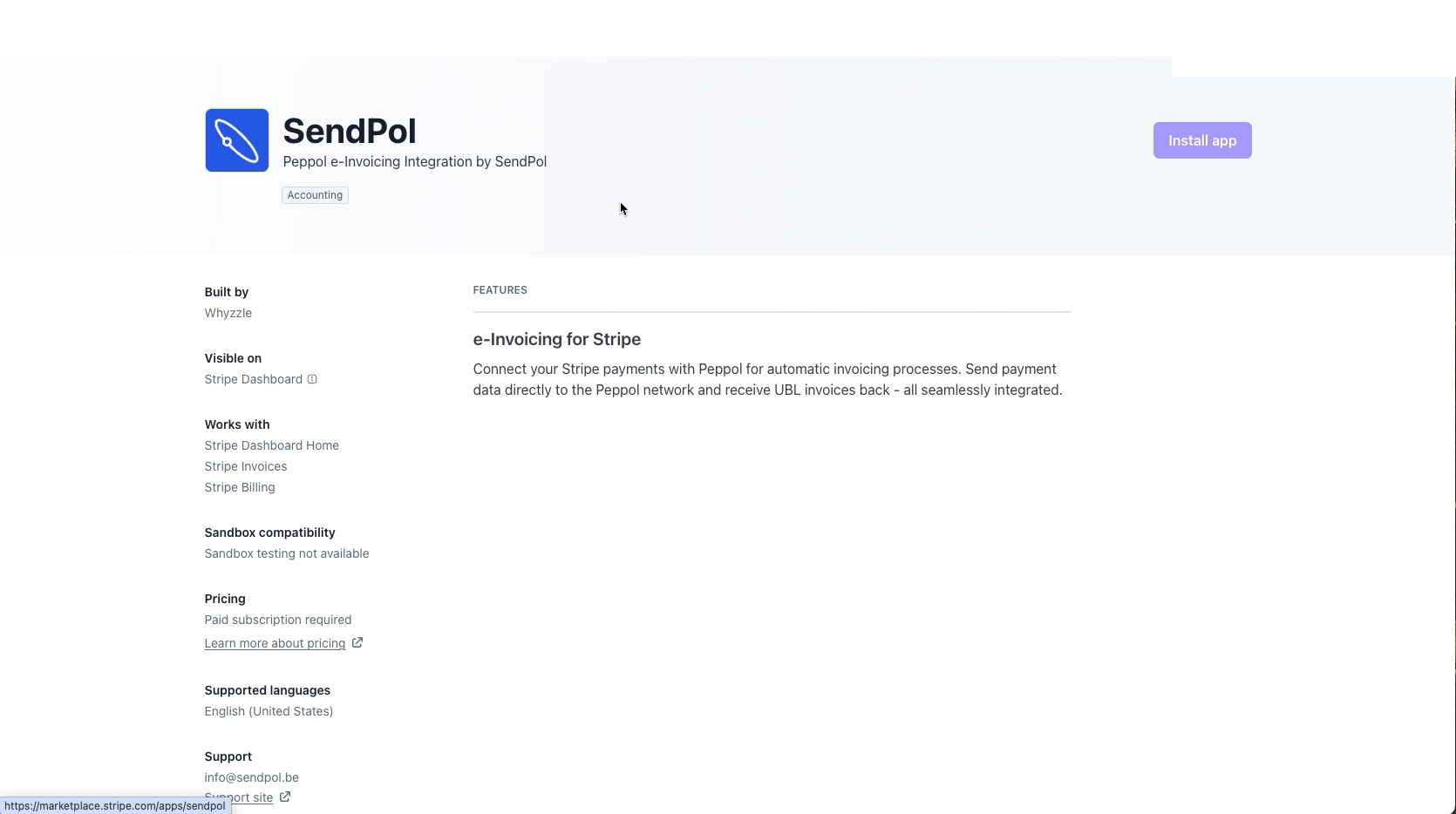Trouvez et installez l'application SendPol